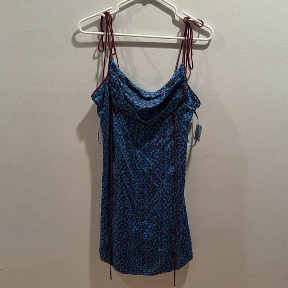 NWT Free People Kai mini dress blue Medium - Picture 4 of 8